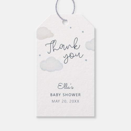 Clouds And Stars Thank You Gift Tags