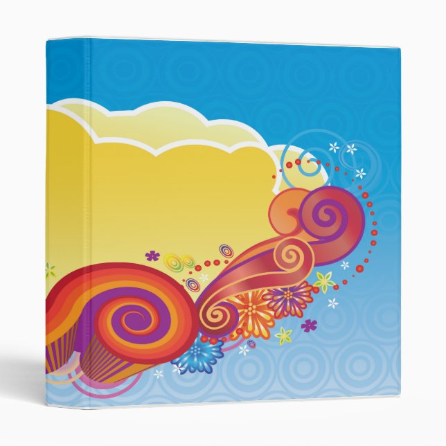 clouds and swirls notebook binder (Front/Spine)