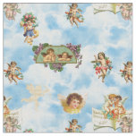 clouds angel cherubs fabric