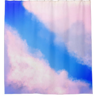 Clouds Apart -Blue w/Pinkish Clouds Shower Curtain