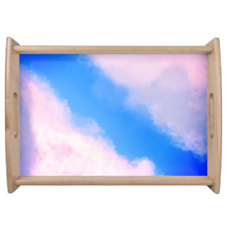 Clouds Apart -Blue w/Pinkish Clouds Vanity/ Serving Tray