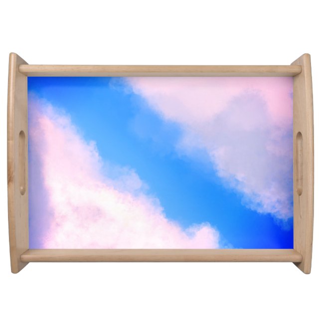 Clouds Apart -Blue w/Pinkish Clouds Vanity/ Serving Tray (Front)