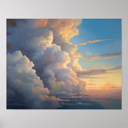 Clouds At Dawn Painting Art Print Poster