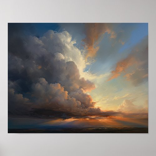 Clouds At Dawn Painting Art Print Poster