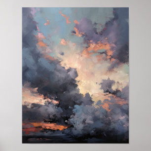 Clouds At Dawn Painting Art Print Poster