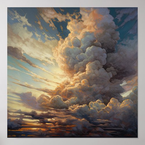 Clouds At Dawn Painting Art Print Poster