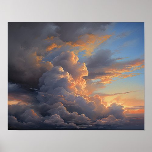 Clouds At Dawn Painting Art Print Poster