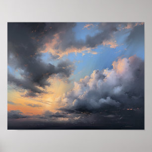 Clouds At Dawn Painting Art Print Poster