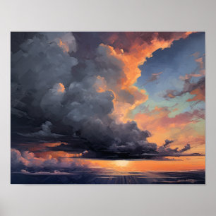 Clouds At Dawn Painting Art Print Poster
