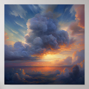 Clouds At Dawn Painting Art Print Poster