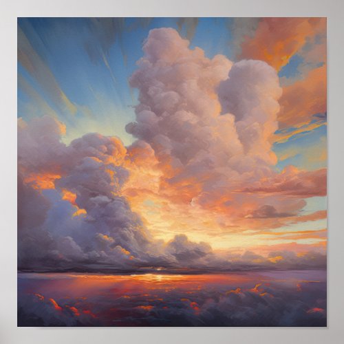 Clouds At Dawn Painting Art Print Poster