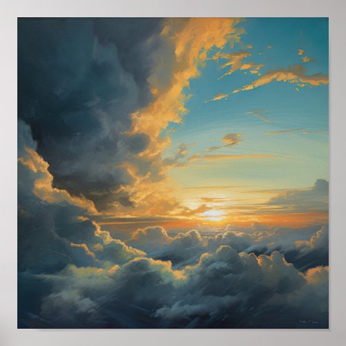 Clouds At Dawn Painting Art Print Poster