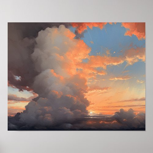 Clouds At Dawn Painting Art Print Poster