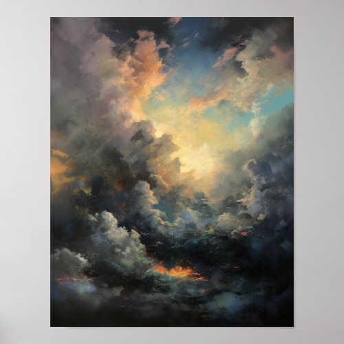 Clouds At Dawn Painting Art Print Poster