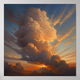 Clouds At Dawn Painting Art Print Poster