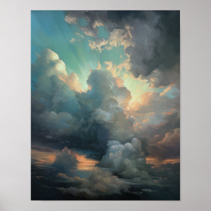 Clouds At Dawn Painting Art Print Poster