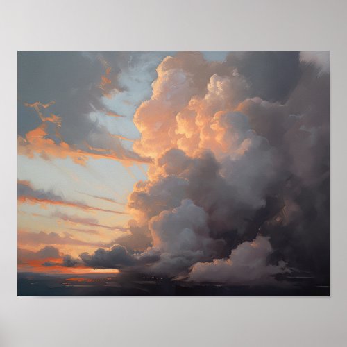 Clouds At Dawn Painting Art Print Poster