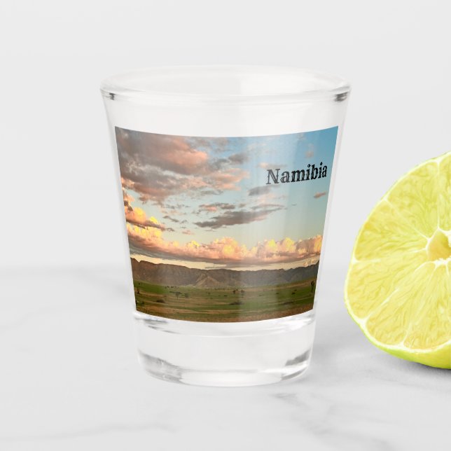 Clouds at Namibia Golden Hour Shot Glass (Front)