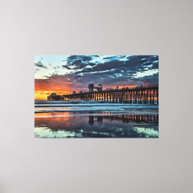 Clouds at the Oceanside Pier Canvas Print (Front)
