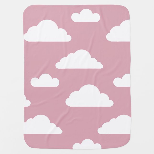 "Clouds" baby blanket in pink (Front)