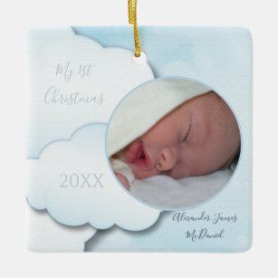 baby on a cloud ornament