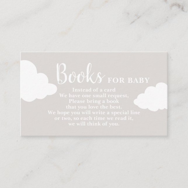 Clouds Baby Shower Books for Baby Card (Front)