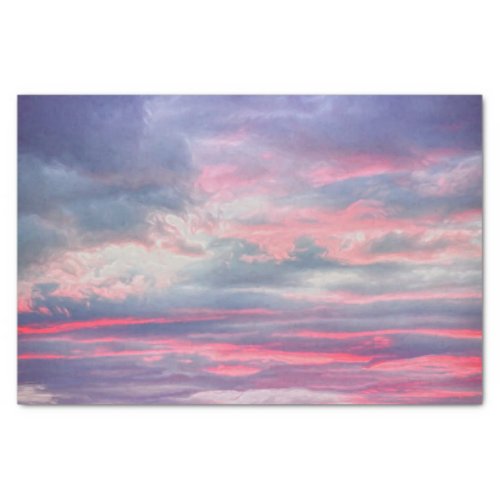 Clouds Beautiful Pink White Blue Painted Sky Tissue Paper