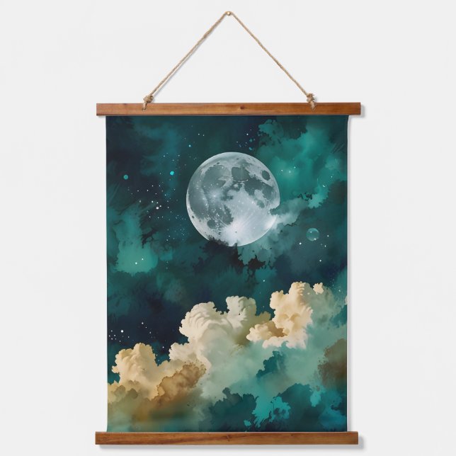 Clouds Beneath the Moon Hanging Tapestry (Front)
