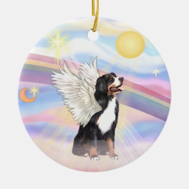 Clouds - Bernese Mountain Dog Ceramic Ornament (Front)