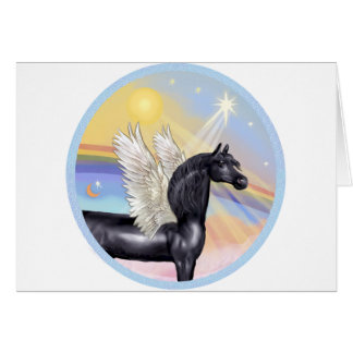 Clouds - Black Arabian Horse Angel Cards