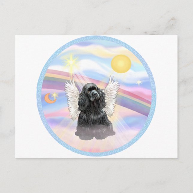 Clouds - Black Cocker Spaniel Postcard (Front)