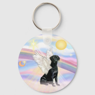 Clouds - Black Labrador Retriever Angel Keychain