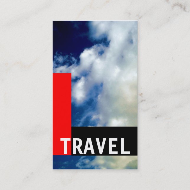 Clouds Black Red Travel Agent Business Card (Front)