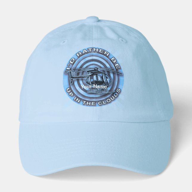 Clouds Blue Helicopter  hat (Front)