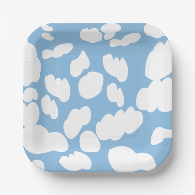 Clouds Blue Sky Clouds Party Paper Plates (Front)