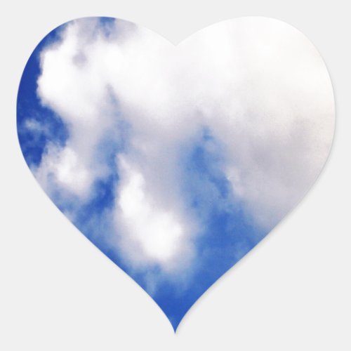 Clouds  Blue Sky Heart Sticker