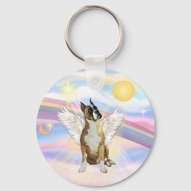 Clouds - Boxer ANgel (cropped ears #1) Keychain (Front)
