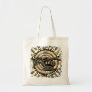 Clouds Camo Helicopter Tote Bag