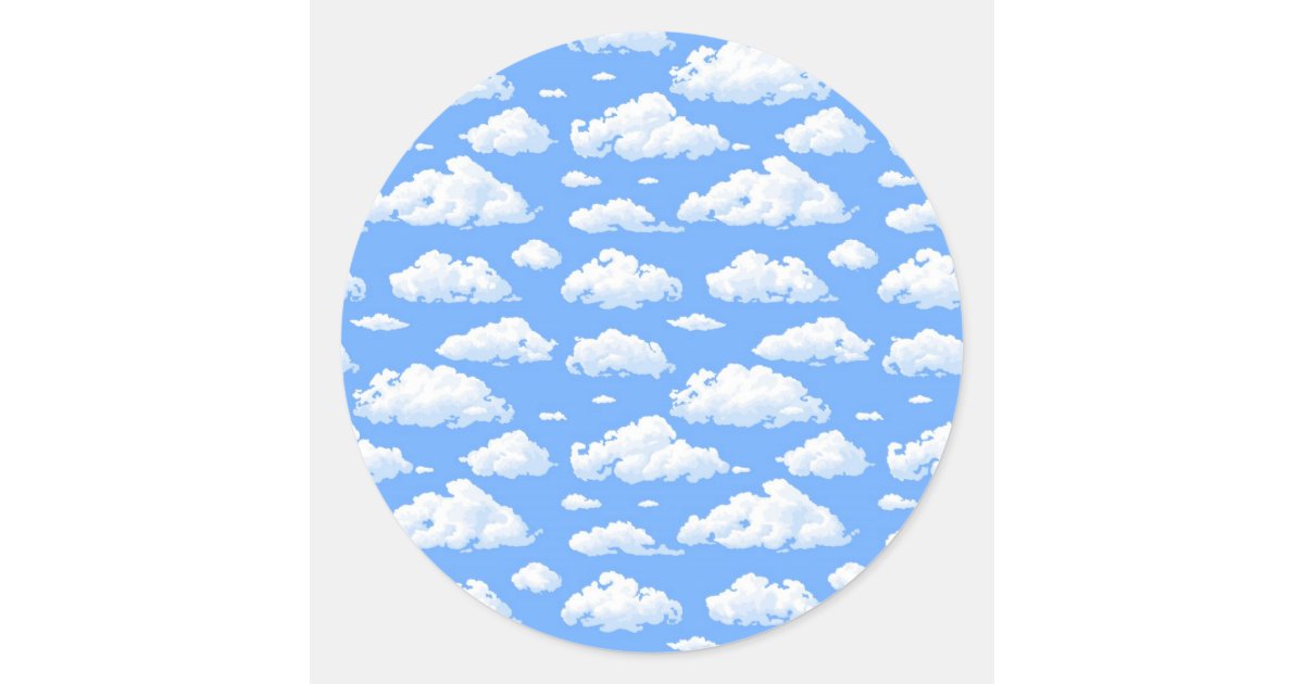 Clouds Classic Round Sticker | Zazzle