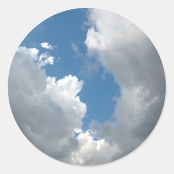Clouds Classic Round Sticker by DonnaGrayson_Photos at Zazzle