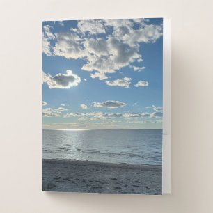 Clouds Cloudy Blue Sky Empty Beach Pocket Folder