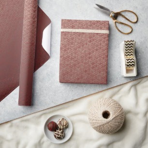 Clouds Cranberry Ombre Wrapping Paper