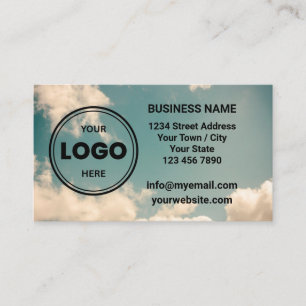 Clouds Custom Logo QR Code Business Card