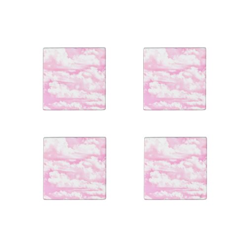 Clouds Dancing for Candy Pink Stone Magnet