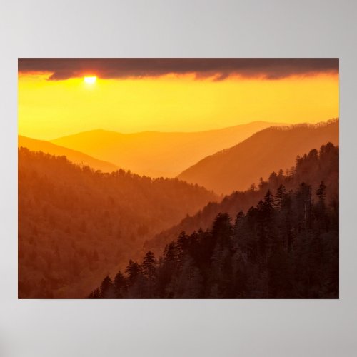Clouds Fills Valley Tennessee Poster