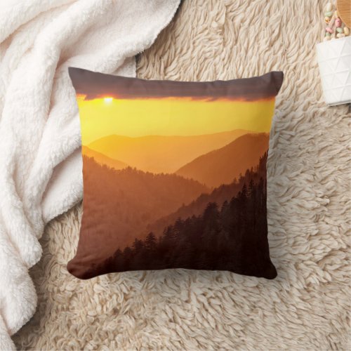 Clouds Fills Valley Tennessee Throw Pillow