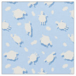 Clouds &amp; Fluffy (Blue) Lambs Custom Fabric