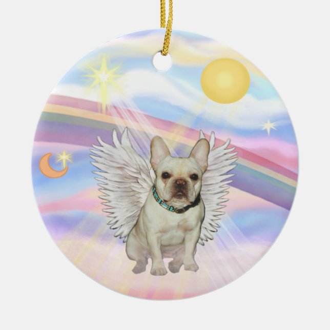 Clouds - French Bulldog (fawn 1) Ceramic Ornament (Front)