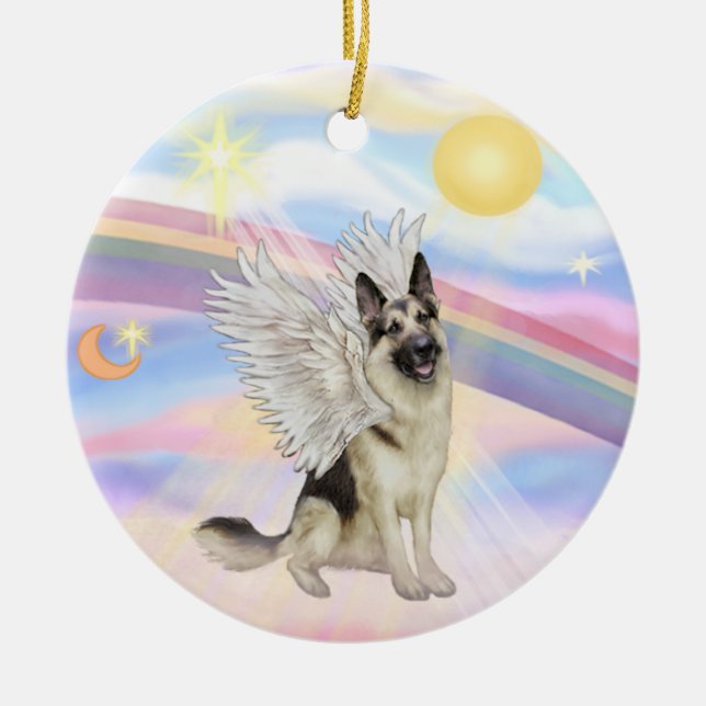 Clouds - German Shepherd (#9) Ceramic Ornament (Front)