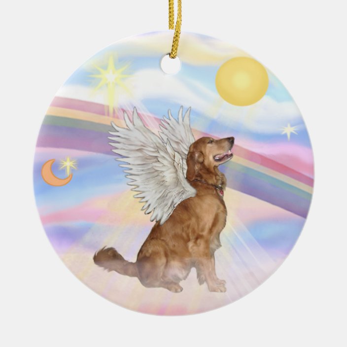 golden retriever angel figurine